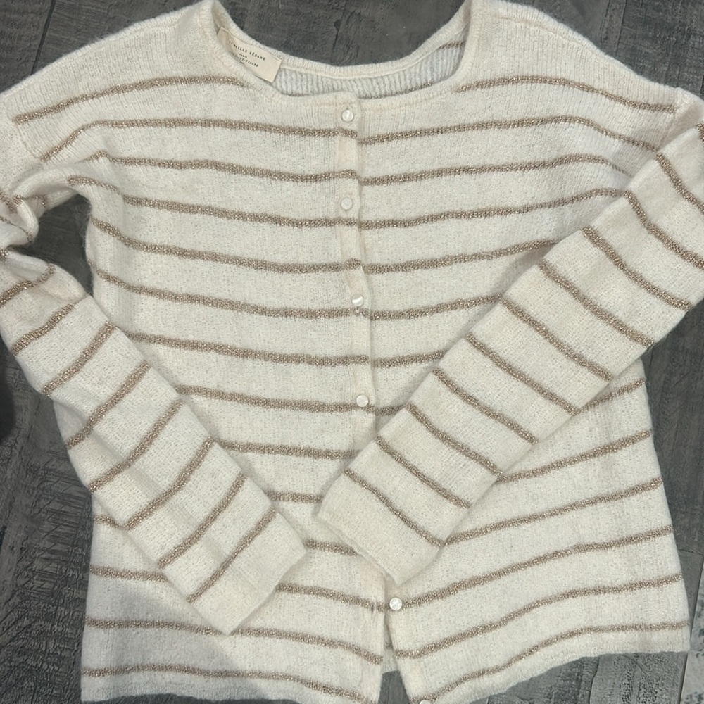 Sèzane Gaspard Mohair Wool Cardigan ecru/gold size M - Picture 4 of 9